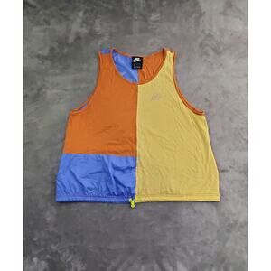 Nike Womens Sz XL Sportswear Icon Clash Tank CJ2270 Brown Blue Yellow Hiking C24